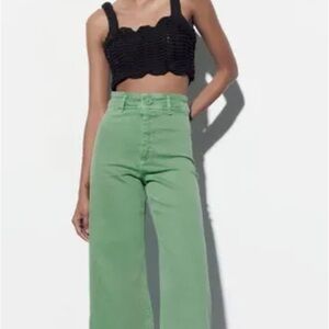784. Zara Woman’s Marine Straight High Rise Wide Leg Jeans